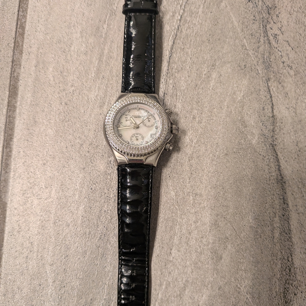 TechnoMarine TechnoMillennium Watch Mother Of Pearl Diamond Silver and Tan Watch